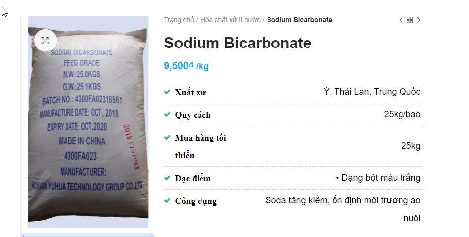 Giá bán Sodium Bicarbonate